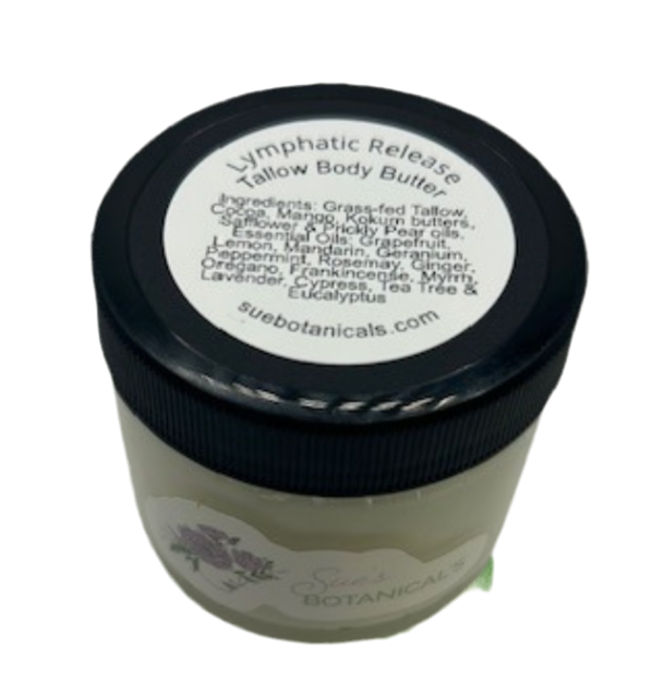 Lymphatic Release Tallow Body Butter
All Natural skincare, extra hydration, organic skincare , moisturizer, All Natural skincare, skin hydration, helps rosacea, helps acne, reduces wrinkles, helps psoriasis, reduces fine lines, organic skincare, Beef Tallow Skincare