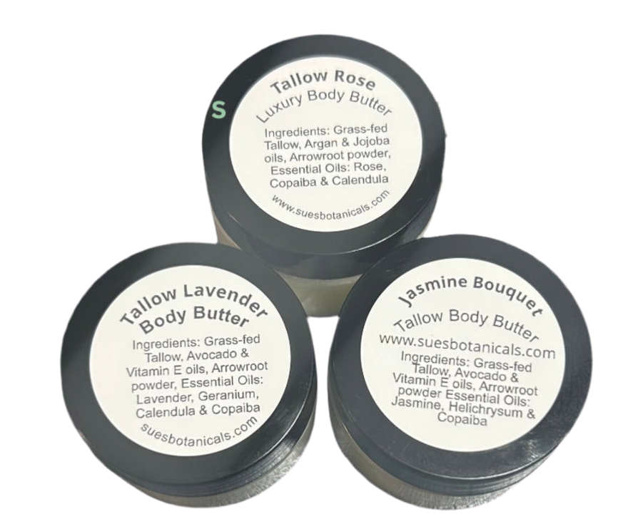 Floral Tallow body butter set
Natural skincare, skin hydration, helps acne, reduces wrinkles, reduces fine lines, organic skincare, Beef Tallow Skincare
All Natural skincare, extra hydration, organic skincare , moisturizer, Natural skincare, skin hydration, helps rosacea, helps acne, reduces wrinkles, reduces fine lines, organic skincare, Beef Tallow Skincare