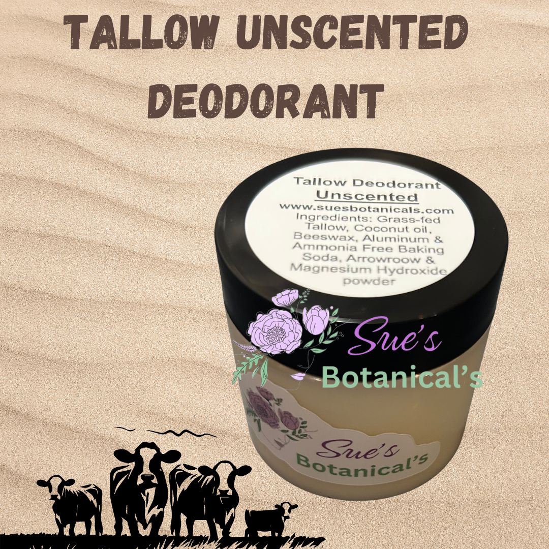 Tallow Unscented Deodorant
no more stink
Natural skincare, skin hydration, organic skincare, Beef Tallow Skincare, wound care, rash care