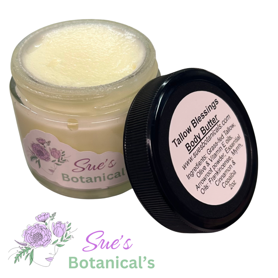 Tallow Blessings Body Butter
All Natural skincare, extra hydration, organic skincare , moisturizer, all Natural skincare, skin hydration, helps rosacea, helps acne, helps psoriasis, reduces wrinkles, reduces fine lines, organic skincare, Beef Tallow Skincare