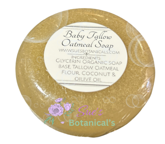 Baby Tallow Oatmeal Soap

All Natural skincare, extra hydration, organic skincare , moisturizer, Natural skincare, skin hydration, helps rosacea, helps acne, reduces wrinkles, reduces fine lines, organic skincare, Beef Tallow Skincare
