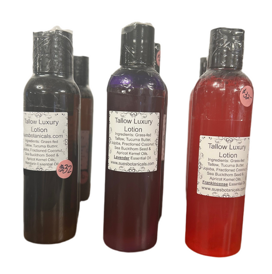 Tallow Luxury Lotion

All Natural skincare, extra hydration, organic skincare , moisturizer, Natural skincare, skin hydration, helps rosacea, helps acne, reduces wrinkles, reduces fine lines, organic skincare, Beef Tallow Skincare