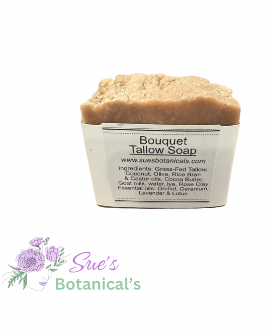 Bouquet Tallow Soap 

All Natural skincare, extra hydration, organic skincare , moisturizer, Natural skincare, skin hydration, helps rosacea, helps acne, reduces wrinkles, reduces fine lines, organic skincare, Organic Beef Tallow Skincare