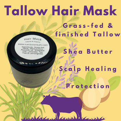 Tallow Hair Mask

Natural skincare, helps acne, helps eczema, help psoriasis, helps wrinkles, hydrates skin, organic skincare, hydrates hair