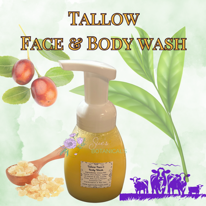 Tallow Face and body wash

Natural skincare, helps acne, helps eczema, help psoriasis, helps wrinkles, hydrates skin, organic skincare, beef tallow skincare 

All Natural skincare, extra hydration, organic skincare , moisturizer, Natural skincare, skin hydration, helps rosacea, helps acne, reduces wrinkles, reduces fine lines, organic skincare, Beef Tallow Skincare