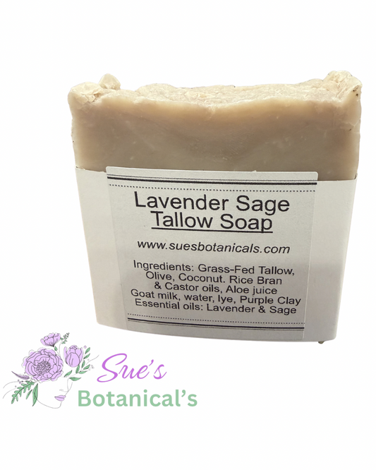Lavender Sage Tallow Soap

All Natural skincare, extra hydration, organic skincare , moisturizer, Natural skincare, skin hydration, helps rosacea, helps acne, reduces wrinkles, reduces fine lines, organic skincare, Organic Beef Tallow Skincare