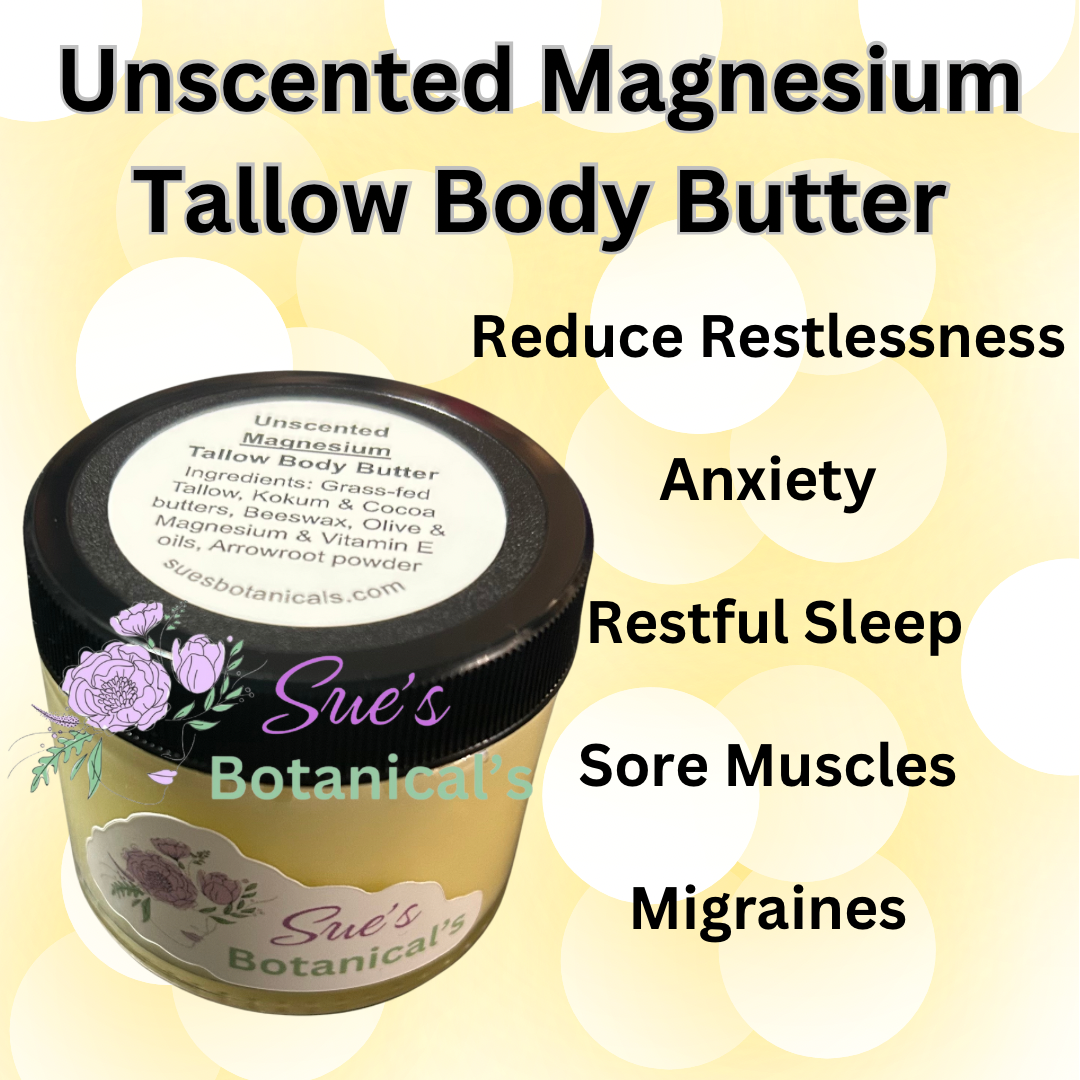 Unscented Magnesium Tallow Body Butter

Natural skincare, skin hydration, helps acne, reduces wrinkles, reduces fine lines, organic skincare, Beef Tallow Skincare