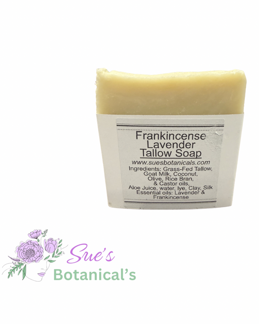 Frankincense and Lavender Tallow Soap

All Natural skincare, extra hydration, organic skincare , moisturizer, Natural skincare, skin hydration, helps rosacea, helps acne, reduces wrinkles, reduces fine lines, organic skincare, Organic Beef Tallow Skincare