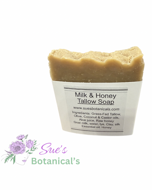Milk and Honey Tallow Soap

All Natural skincare, extra hydration, organic skincare , moisturizer, Natural skincare, skin hydration, helps rosacea, helps acne, reduces wrinkles, reduces fine lines, organic skincare, Organic Beef Tallow Skincare