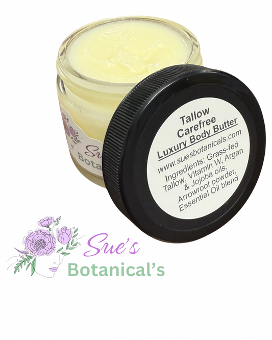 Tallow Carefree Luxury Body Butter

All Natural skincare, extra hydration, organic skincare , moisturizer, Natural skincare, skin hydration, helps rosacea, helps acne, reduces wrinkles, reduces fine lines, organic skincare, Beef Tallow Skincare
