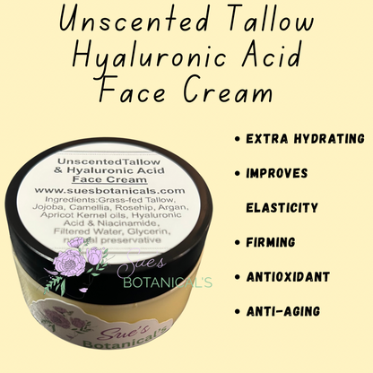 Unscented Tallow & Hyaluronic Acid Face Cream