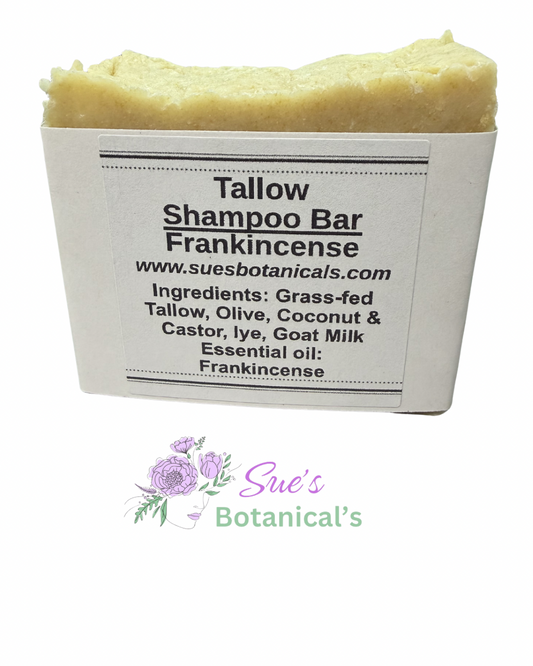 Tallow shampoo bar with frankincense essential oil 