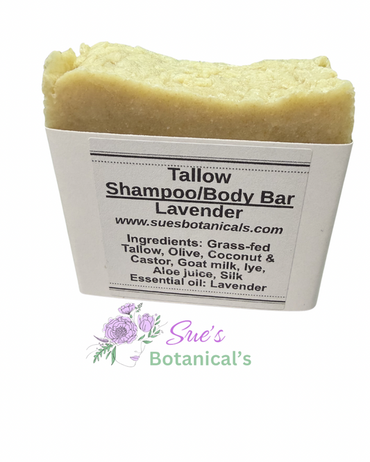 Tallow Shampoo/Body Bar with lavender scent 