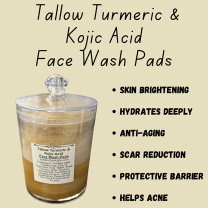 Tallow Turmeric & Kojic Acid Face Wash Pads