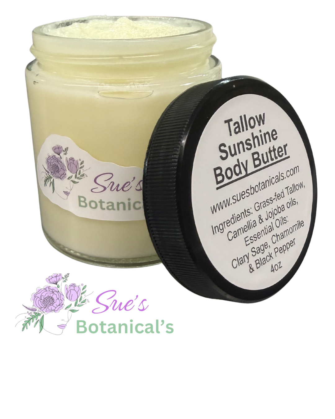 Tallow Sunshine Body Butter 4 oz

All Natural skincare, extra hydration, organic skincare , moisturizer, Natural skincare, skin hydration, helps rosacea, helps acne, reduces wrinkles, reduces fine lines, organic skincare, Beef Tallow Skincare