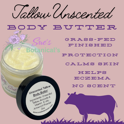 Tallow Unscented Body Butter

All Natural skincare, extra hydration, organic skincare , moisturizer, All Natural Tallow skincare, skin hydration, helps rosacea, helps acne, help, psoriasis, reduces wrinkles, reduces fine lines, organic skincare, Beef Tallow Skincare