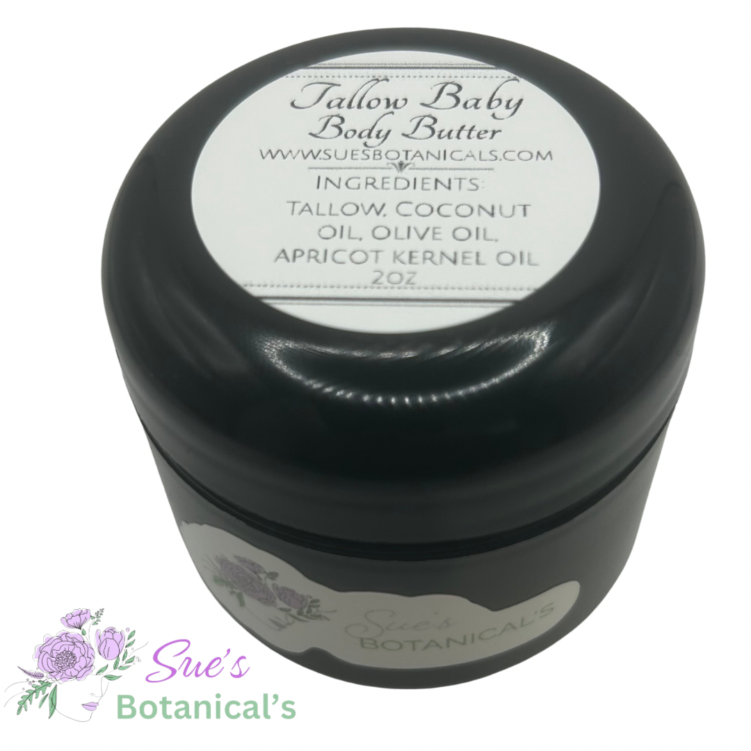 Tallow Baby Body Butter

All Natural skincare, extra hydration, organic skincare , moisturizer, Natural skincare, skin hydration, helps rosacea, helps acne, reduces wrinkles, reduces fine lines, organic skincare, Beef Tallow Skincare