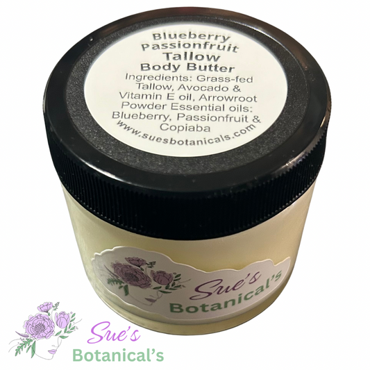Tallow Blueberry Passionfruit Body Butter

Natural skincare, helps acne, helps eczema, help psoriasis, helps wrinkles, hydrates skin, organic skincare 

All Natural skincare, extra hydration, organic skincare , moisturizer, Natural skincare, skin hydration, helps rosacea, helps acne, reduces wrinkles, reduces fine lines, organic skincare, Beef Tallow Skincare