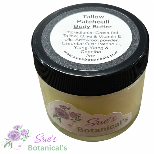 Tallow Patchouli Body Butter

All Natural skincare, helps acne, helps eczema, help psoriasis, helps wrinkles, hydrates skin, organic skincare, beef tallow skincare 