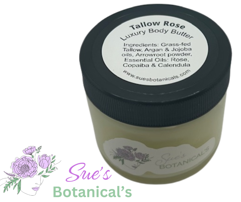 Rose Tallow Luxury Body Butter

All Natural skincare, extra hydration, organic skincare , moisturizer, Natural skincare, skin hydration, helps rosacea, helps acne, reduces wrinkles, reduces fine lines, organic skincare, Beef Tallow Skincare
