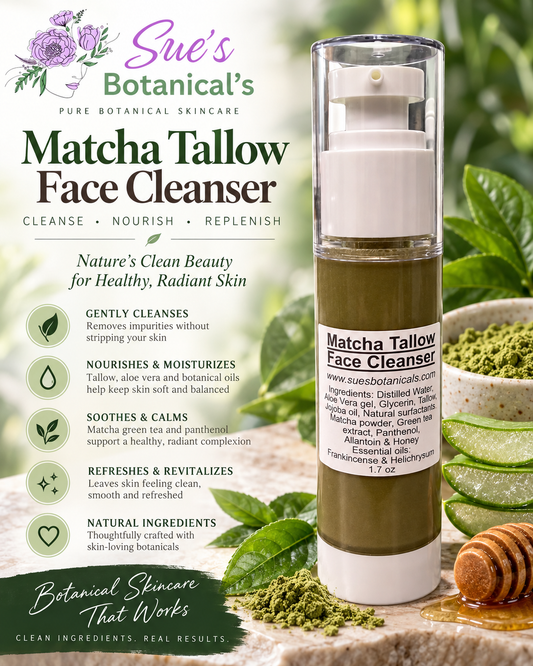 Matcha Tallow Face Cleanser

All natural skincare 
Grass-fed & Finished Tallow skincare 