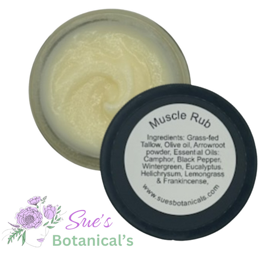 Tallow Muscle Rub

All Natural skincare, extra hydration, organic skincare , moisturizer, Natural skincare, skin hydration, helps rosacea, helps acne, reduces wrinkles, reduces fine lines, organic skincare, Beef Tallow Skincare
