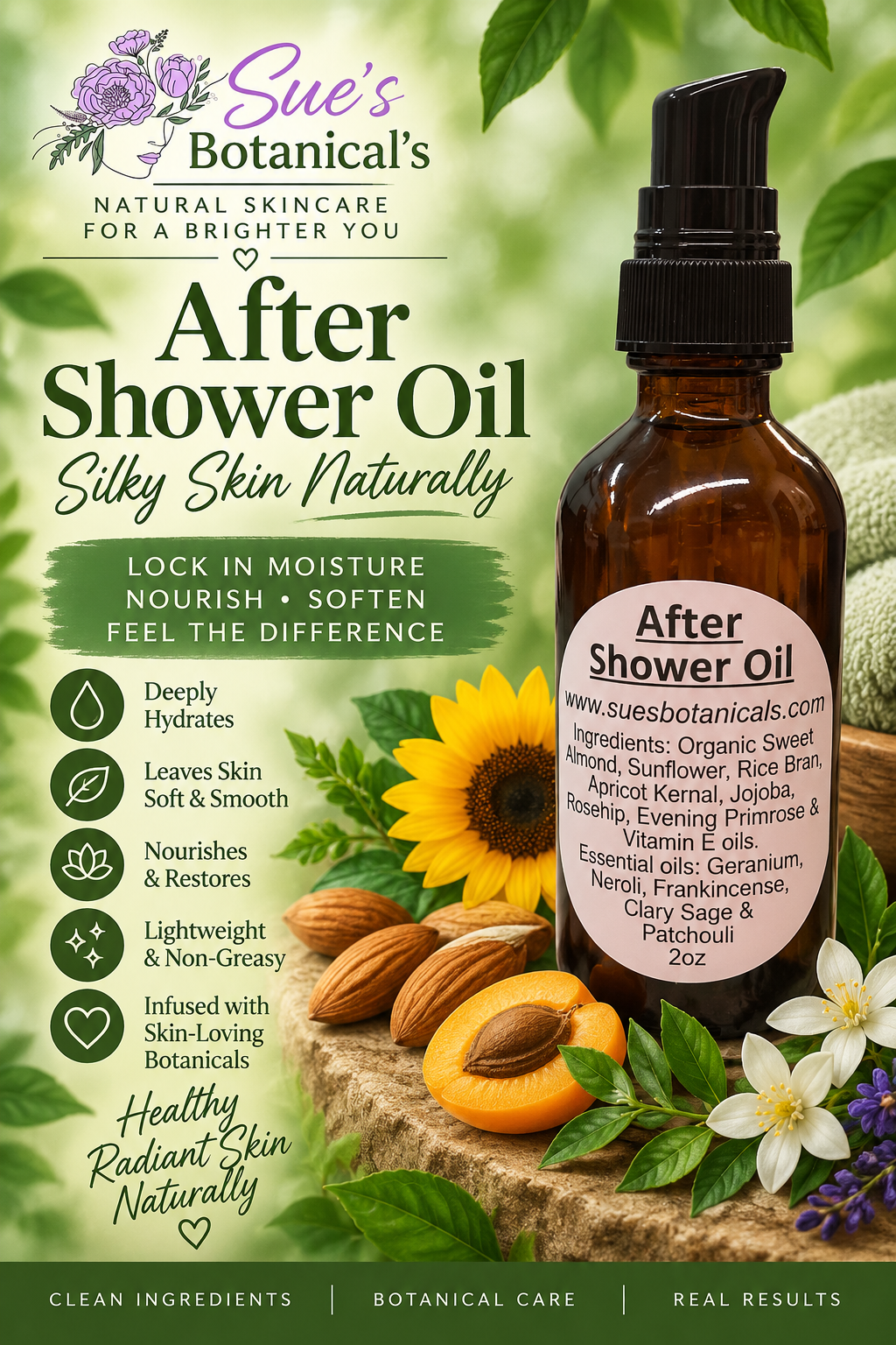 After shower oil fresh scent 

All Natural tallow skincare, extra hydration, organic skincare , moisturizer, All Natural skincare, skin hydration, helps acne, reduces wrinkles, reduces fine lines, helps psoriasis, organic skincare, Beef Tallow Skincare
