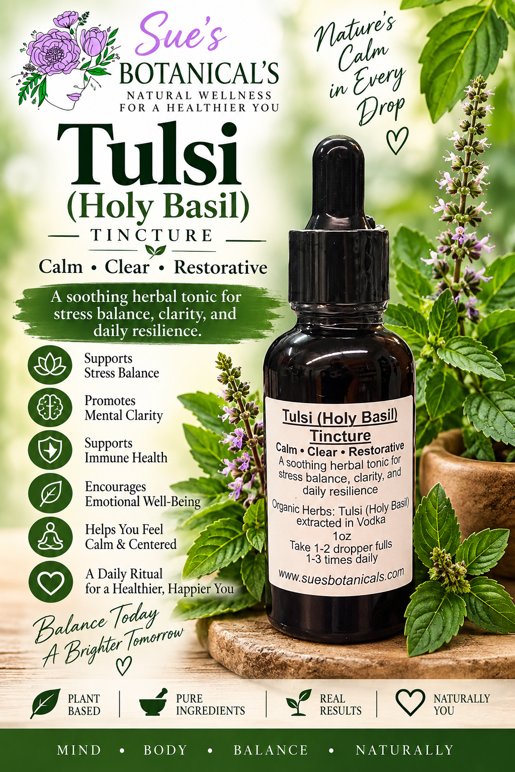 Tulsi (Holy Basil) Tincture

All Natural skincare, extra hydration, organic skincare , moisturizer, Natural skincare, skin hydration, helps rosacea, helps acne, reduces wrinkles, reduces fine lines, organic skincare, Organic Beef Tallow Skincare