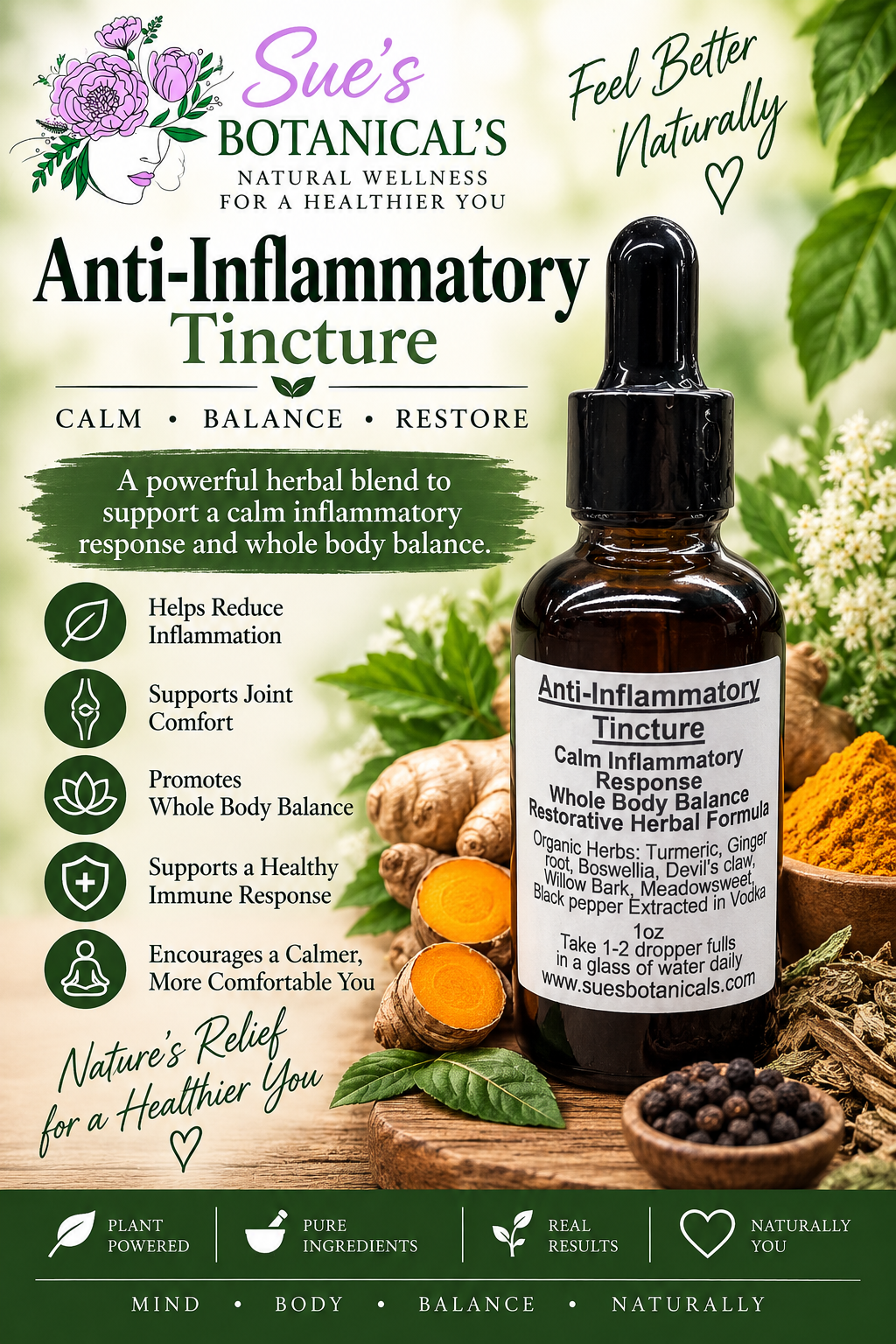 Anti-inflammatory tincture 

All Natural skincare, extra hydration, organic skincare , moisturizer, Natural skincare, skin hydration, helps rosacea, helps acne, reduces wrinkles, reduces fine lines, organic skincare, Organic Beef Tallow Skincare 