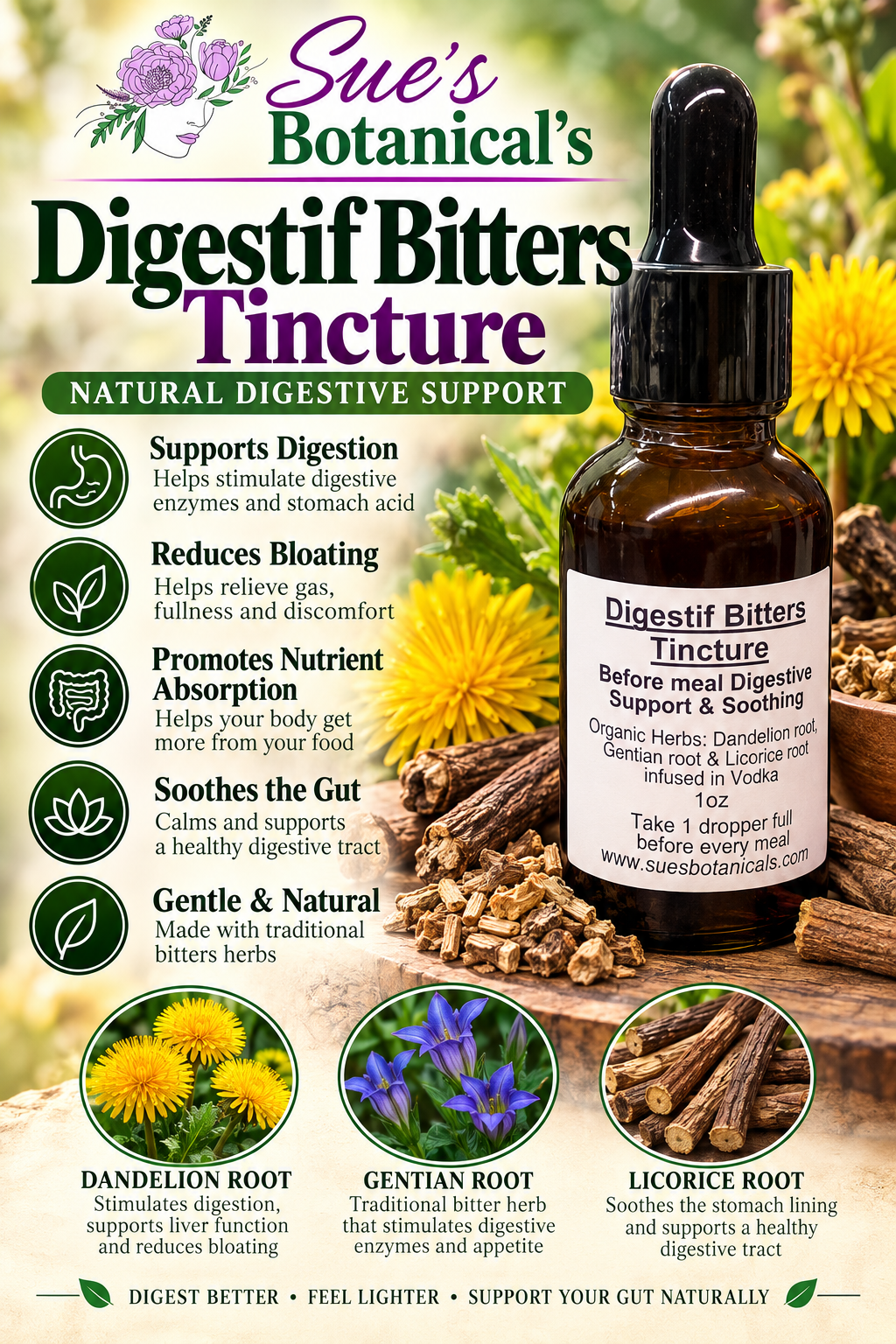 Digestif Bitters Tincture 

All Natural skincare, extra hydration, organic skincare , moisturizer, Natural skincare, skin hydration, helps rosacea, helps acne, reduces wrinkles, reduces fine lines, organic skincare, Organic Beef Tallow Skincare