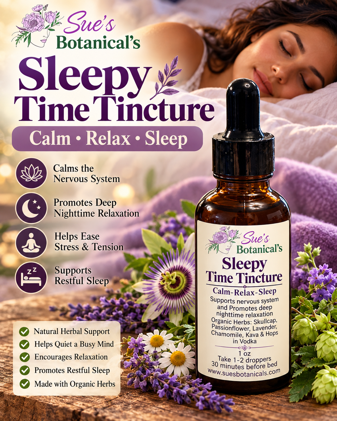 Sleepy Time Tincture 

All Natural skincare, extra hydration, organic skincare , moisturizer, Natural skincare, skin hydration, helps rosacea, helps acne, reduces wrinkles, reduces fine lines, organic skincare, Organic Beef Tallow Skincare 