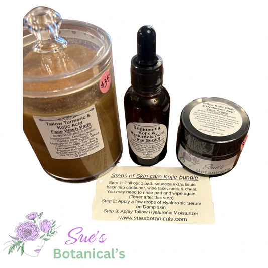 Tallo Kojic acid face bundle, all natural skin care, all organic beef tallow ￼