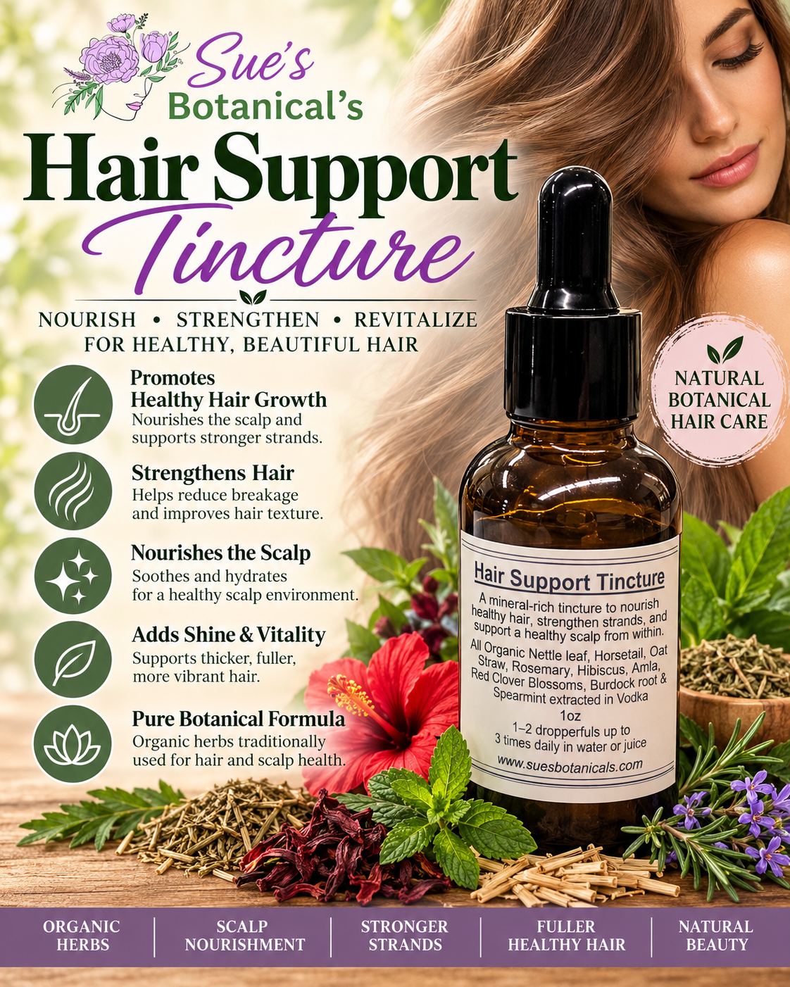 Hair support tincture 

All Natural tallow skincare, helps acne, helps eczema, helps psoriasis, helps wrinkles, hydrates skin, organic skincare, beef tallow skincare , protection against the sun