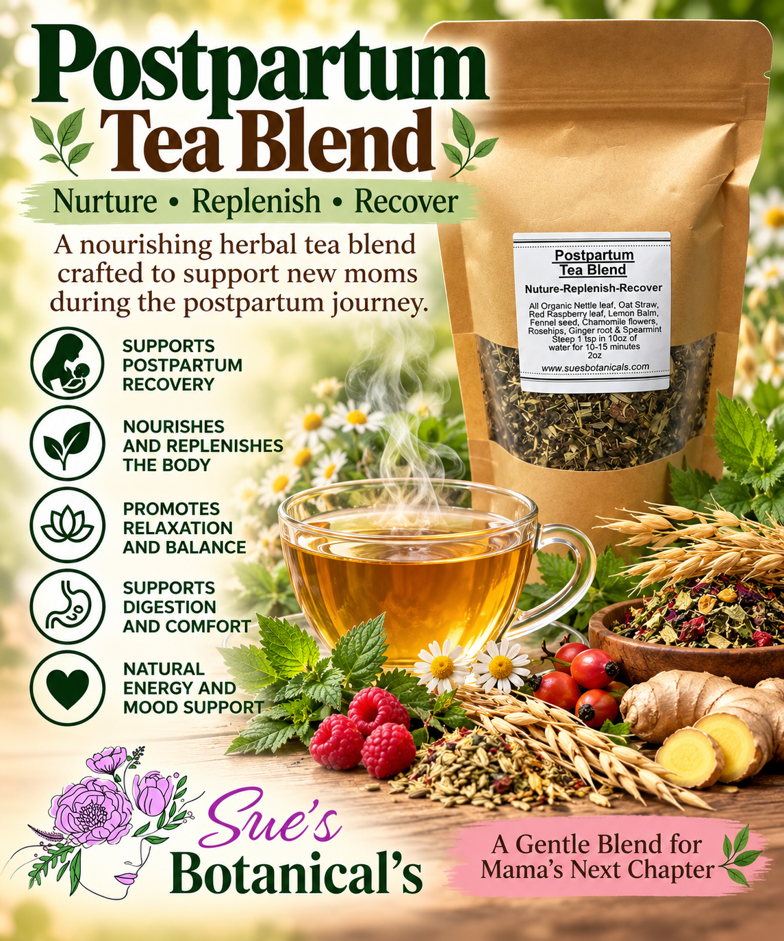 Postpartum tea blend

All Natural skincare, extra hydration, organic skincare , moisturizer, Natural skincare, skin hydration, helps rosacea, helps acne, reduces wrinkles, reduces fine lines, organic skincare, Organic Beef Tallow Skincare