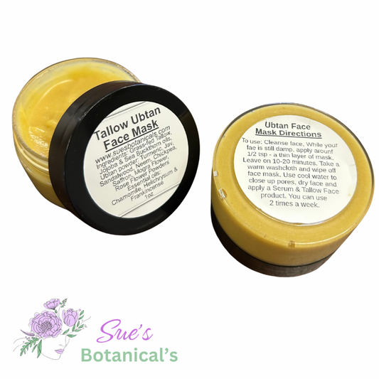Tallow Ubtan Face Mask

All Natural skincare, extra hydration, organic skincare , moisturizer, All Natural Tallow skincare, skin hydration, helps rosacea, helps acne, reduces wrinkles, helps psoriasis, reduces fine lines, organic skincare, Beef Tallow Skincare