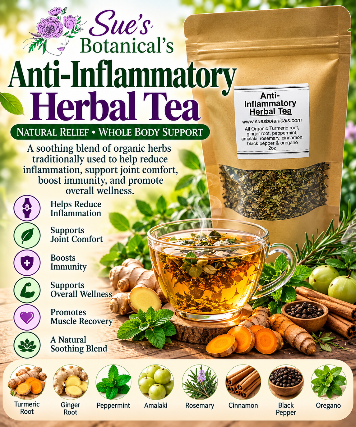 Anti-Inflammatory herbal tea

All Natural skincare, extra hydration, organic skincare , moisturizer, Natural skincare, skin hydration, helps rosacea, helps acne, reduces wrinkles, reduces fine lines, organic skincare, Organic Beef Tallow Skincare 