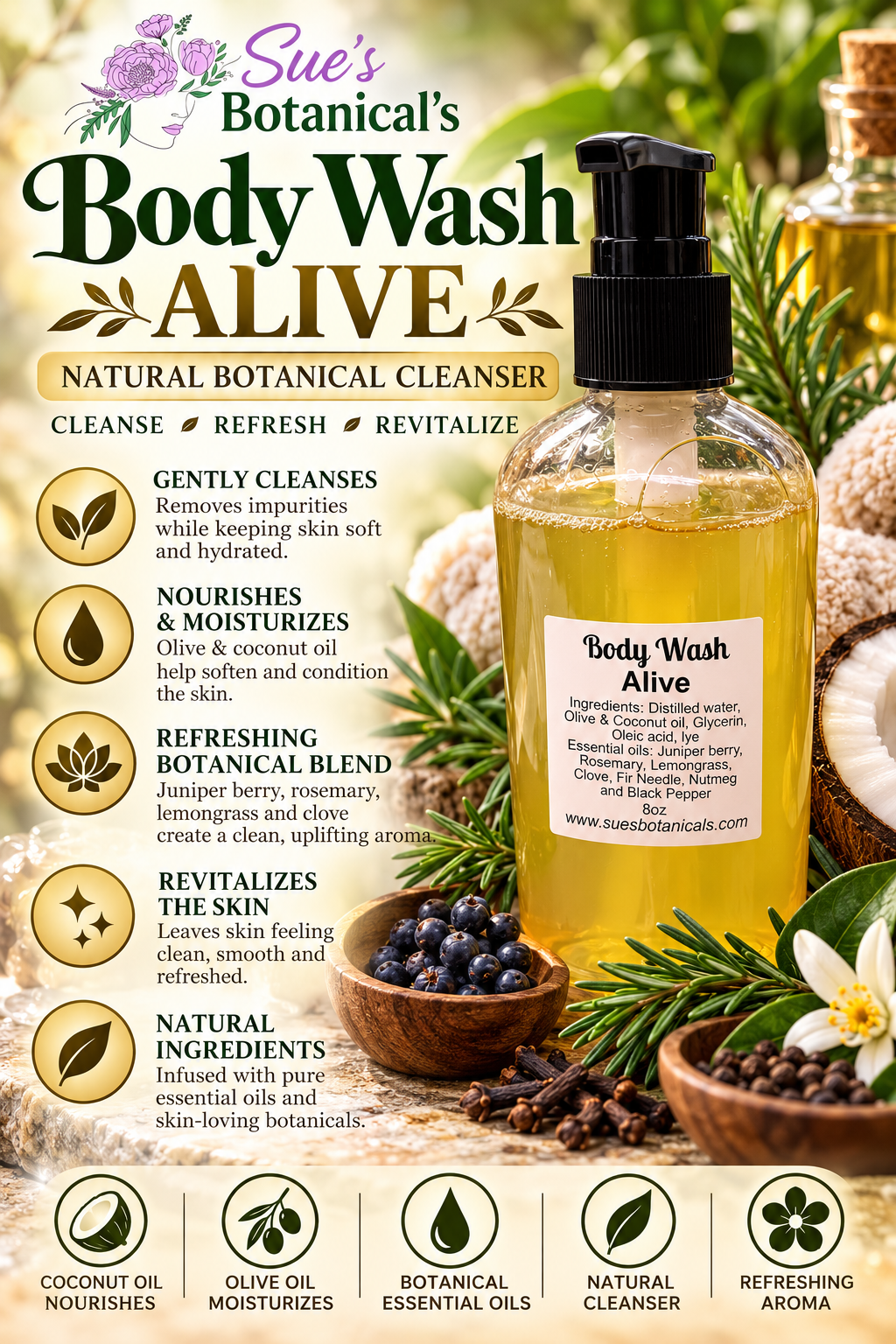 Body Wash Alive

All Natural skincare, extra hydration, organic skincare , moisturizer, Natural skincare, skin hydration, helps rosacea, helps acne, reduces wrinkles, reduces fine lines, organic skincare, Organic Beef Tallow Skincare