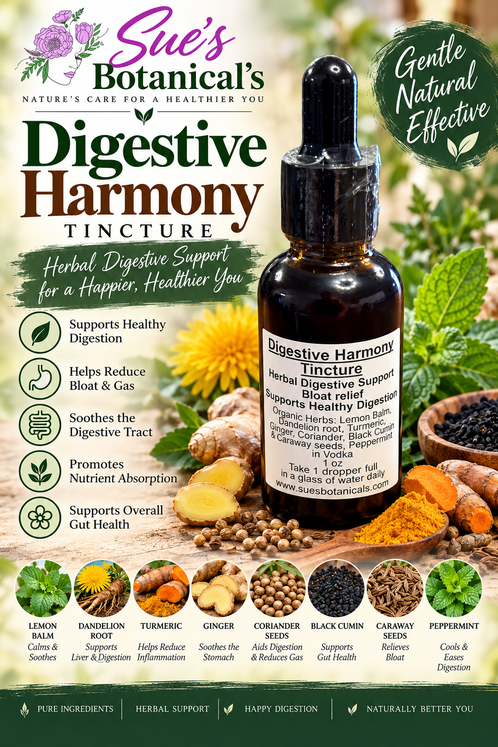 Digestive Harmony Tincture 

Natural skincare, skin hydration, helps acne, reduces wrinkles, reduces fine lines, organic skincare, Beef Tallow Skincare, wound care, rash care, helps eczema, helps psoriasis, helps rosacea 