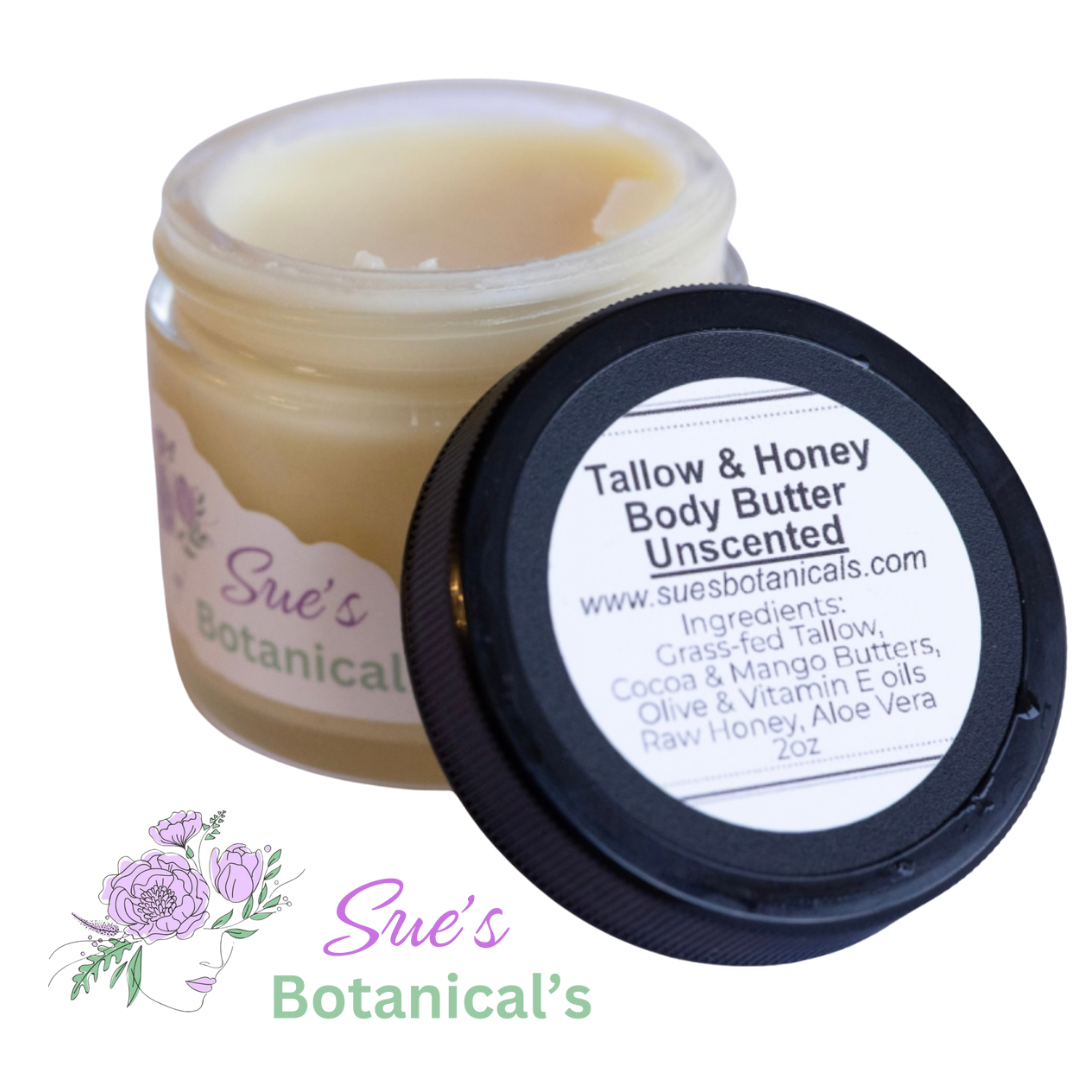 Tallow & Honey unscented Body butter

All Natural skincare, extra hydration, organic skincare , moisturizer, Natural skincare, skin hydration, helps rosacea, helps acne, reduces wrinkles, reduces fine lines, organic skincare, Beef Tallow Skincare