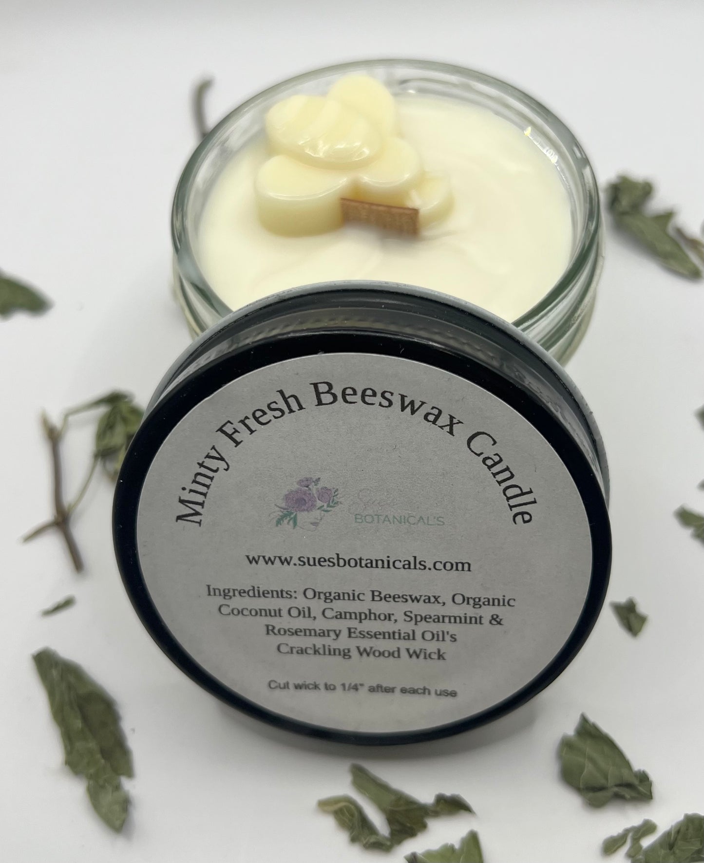 Minty Fresh Beeswax Candle 4oz