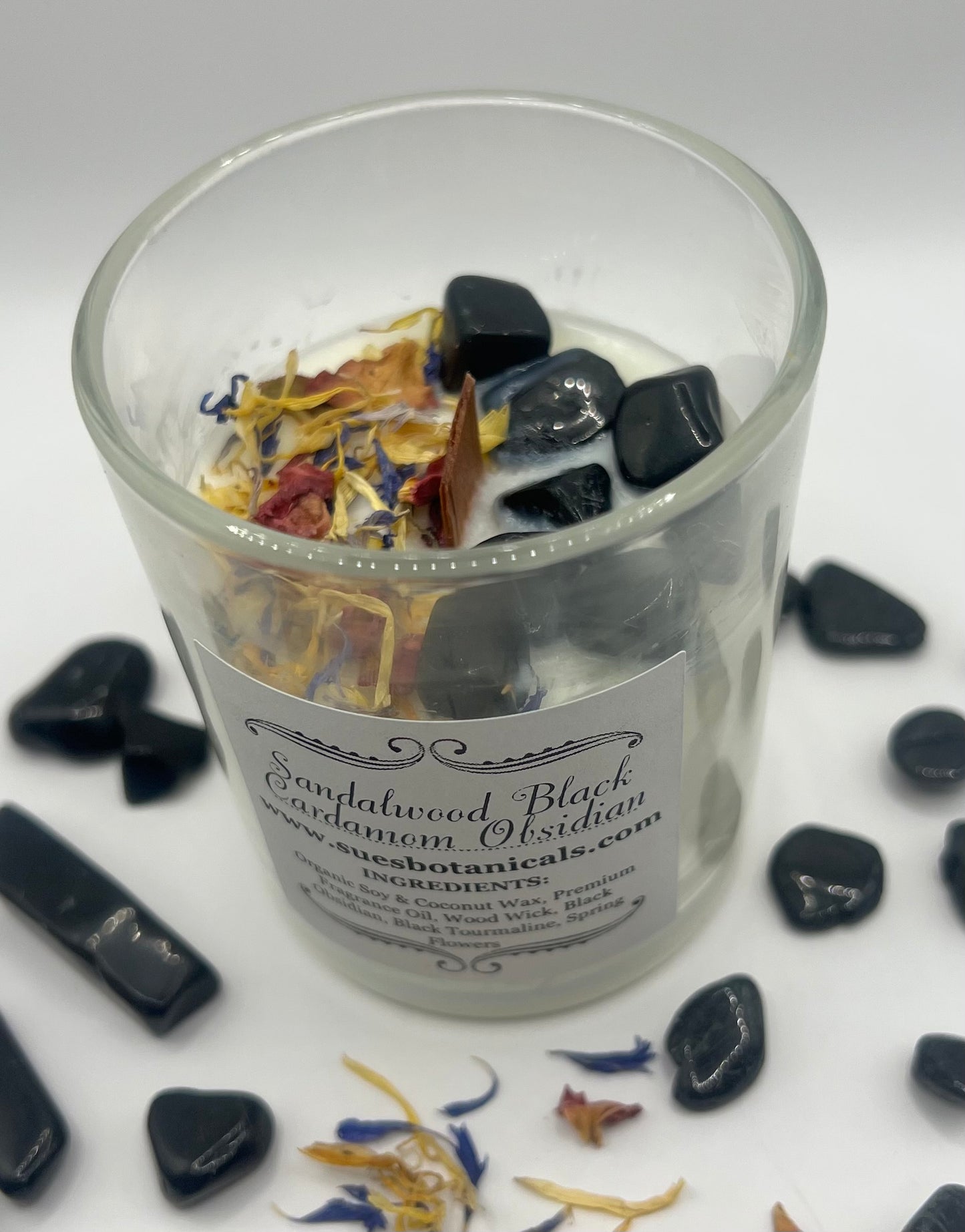 Sandalwood Black Cardamom Obsidian Soy & Coconut Wax Candle 5oz