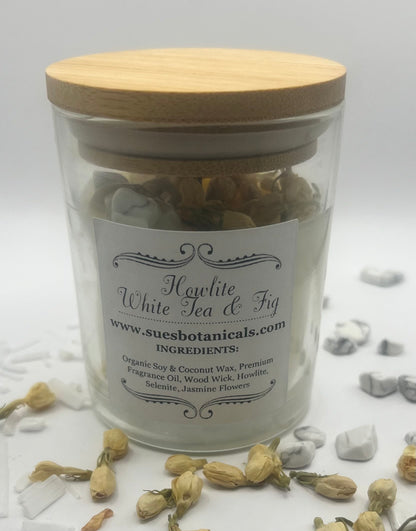 Howlite White Tea & Fig Soy & Coconut Luxury Wax Candle 5oz