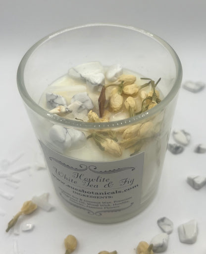 Howlite White Tea & Fig Soy & Coconut Luxury Wax Candle 5oz