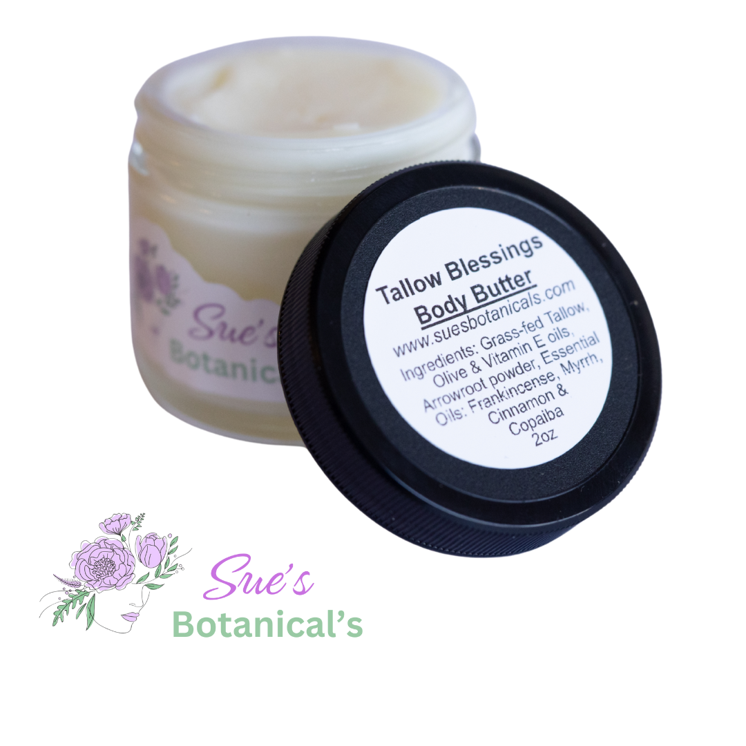Tallow Blessings Body Butter

All Natural skincare, extra hydration, organic skincare , moisturizer, all Natural skincare, skin hydration, helps rosacea, helps acne, helps psoriasis, reduces wrinkles, reduces fine lines, organic skincare, Beef Tallow Skincare