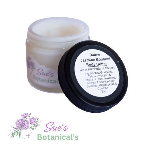 Tallow Jasmine Body Butter

All Natural skincare, helps acne, helps eczema, help psoriasis, helps wrinkles, hydrates skin, organic skincare 

Natural skincare, helps acne, helps eczema, help psoriasis, helps wrinkles, hydrates skin, organic skincare, beef tallow skincare 
